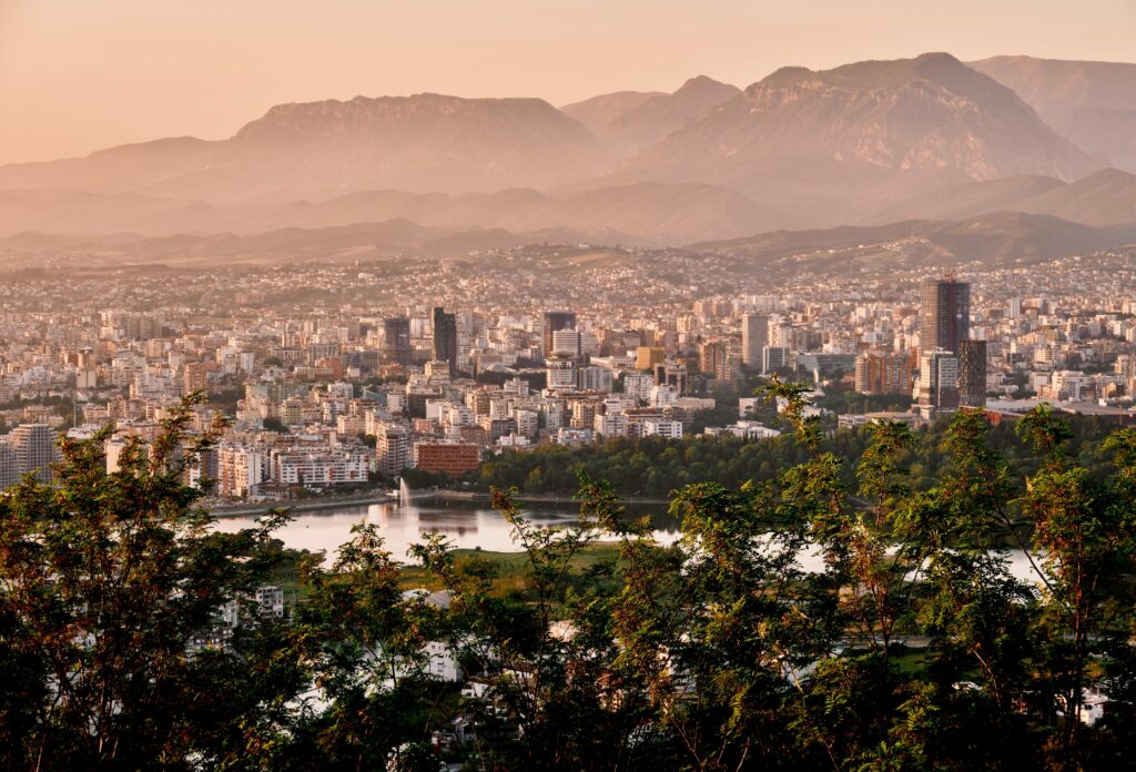 Ausblick auf Tirana in Albanien
